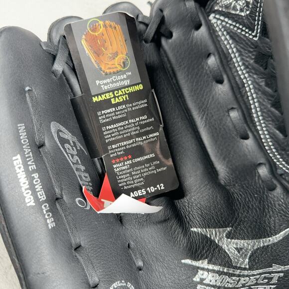 Mizuno Prospect Fastpitch Softball Glove Left Hand Throw 12.5” Black Leather NWT - Picture 4 of 9